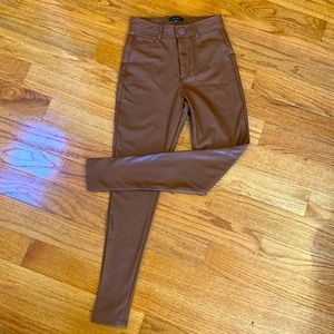 Faux leather brown pants